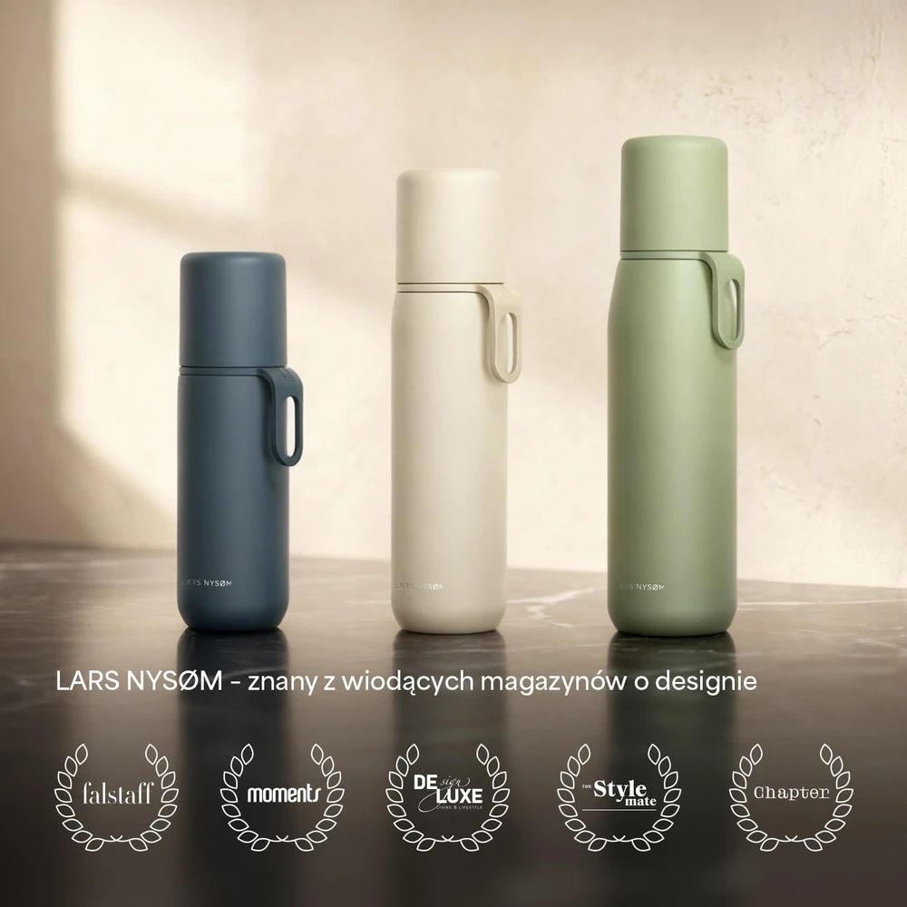 LARS NYSØM termogertuvė 1000 ml su puodeliu ir nešiojimo dirželiu LNE-6-STOBLU