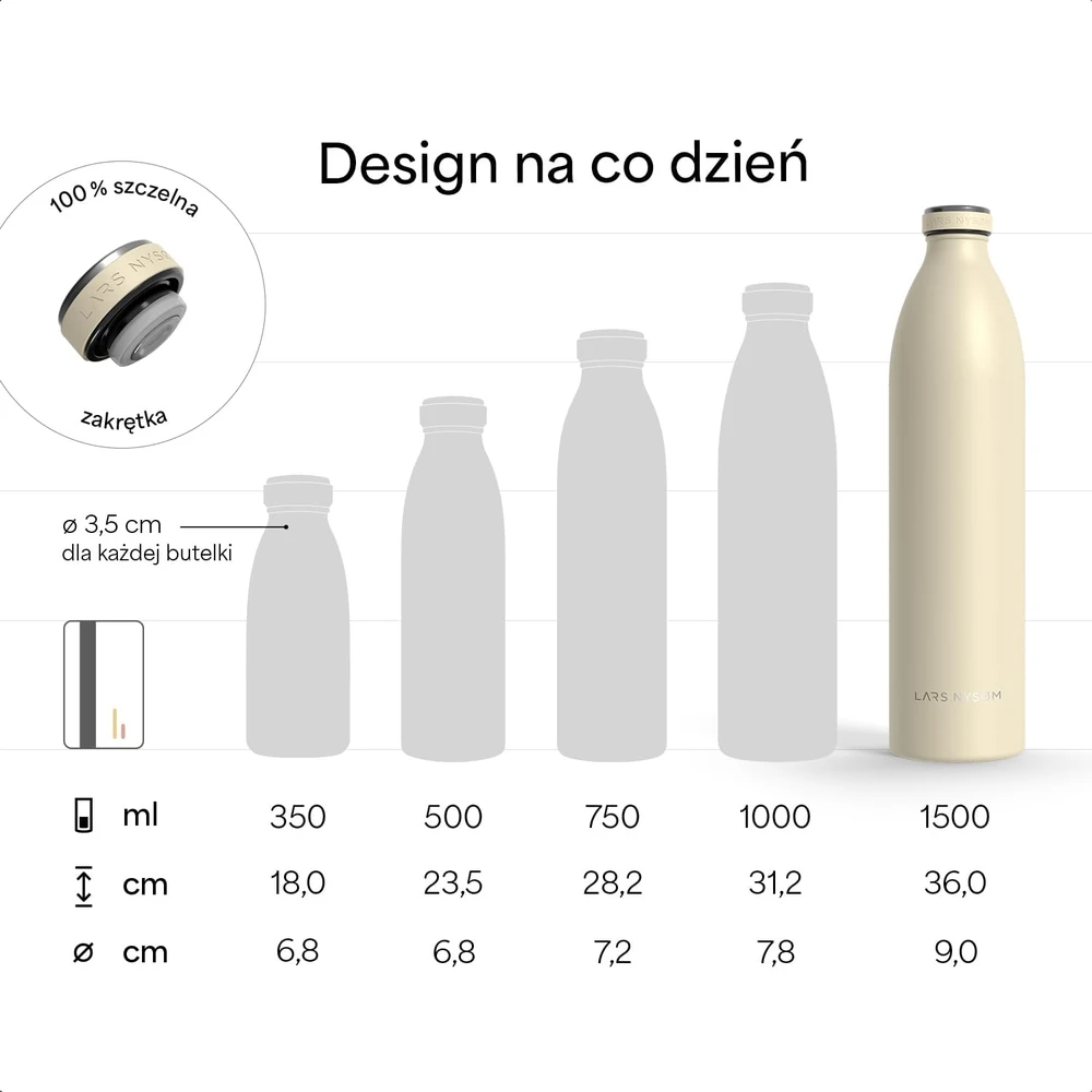 LARS NYSØM termogertuvė iš nerūdijančiojo plieno, 1,5 l, iki 12 val. išlaiko gėrimą karštą ir iki 24 val. šaltą, REN-7-STASTE