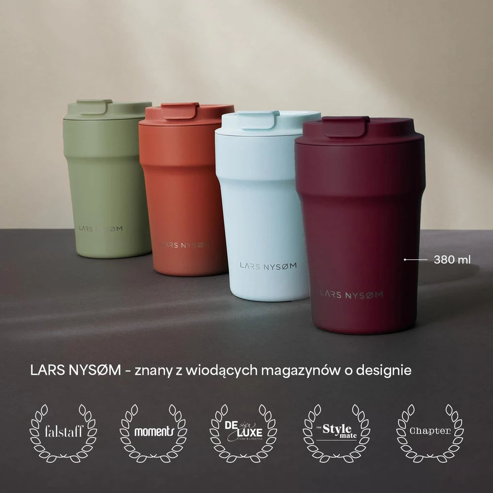 LARS NYSØM termopuodelis 380 ml, sandarus, su vakuumine izoliacija BVG-2-BERRED