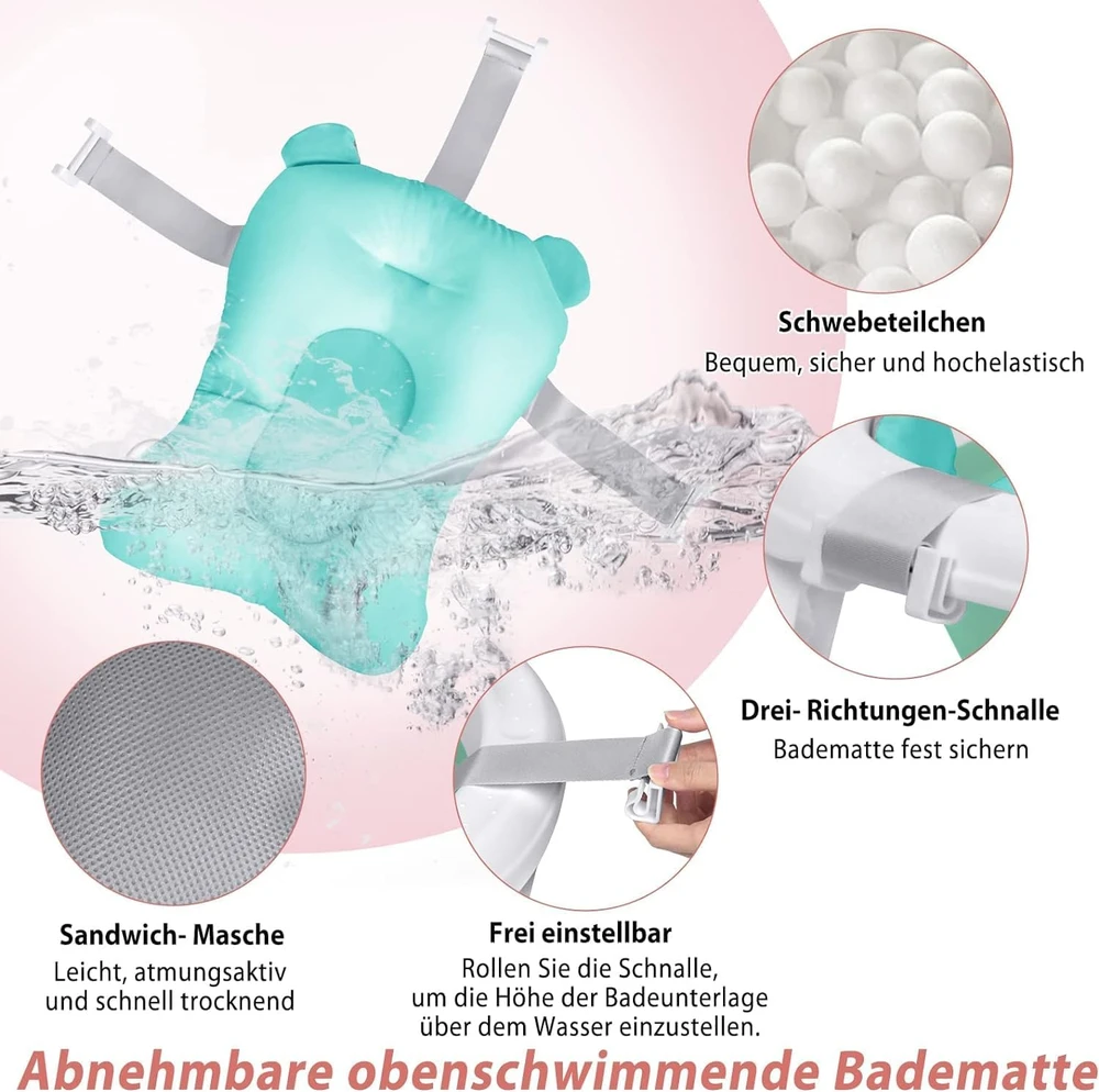 LARS360 sulankstoma kūdikių vonelė su vonios tinkleliu 82 × 50 cm LARS-(HAG1298B)-ND-1