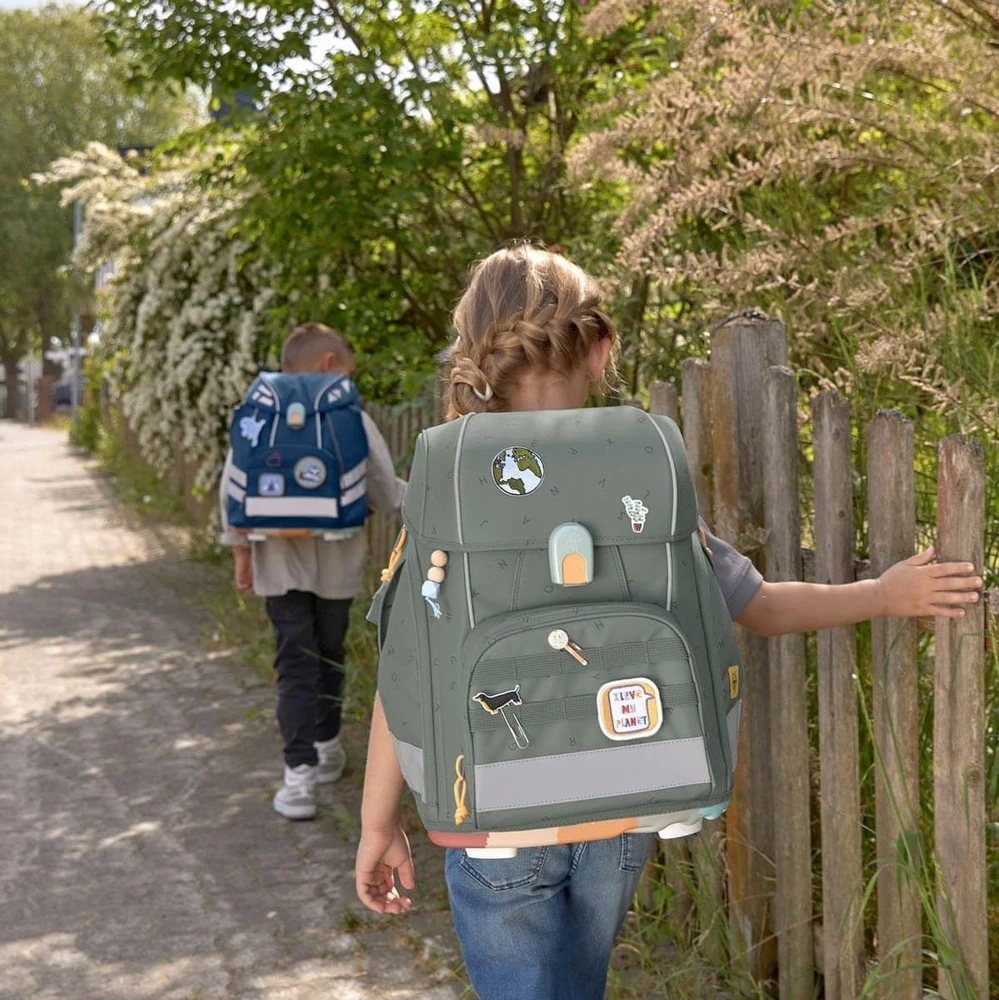 LÄSSIG mokyklinės kuprinės rinkinys Boxy Unique, 21 l, 7 dalių