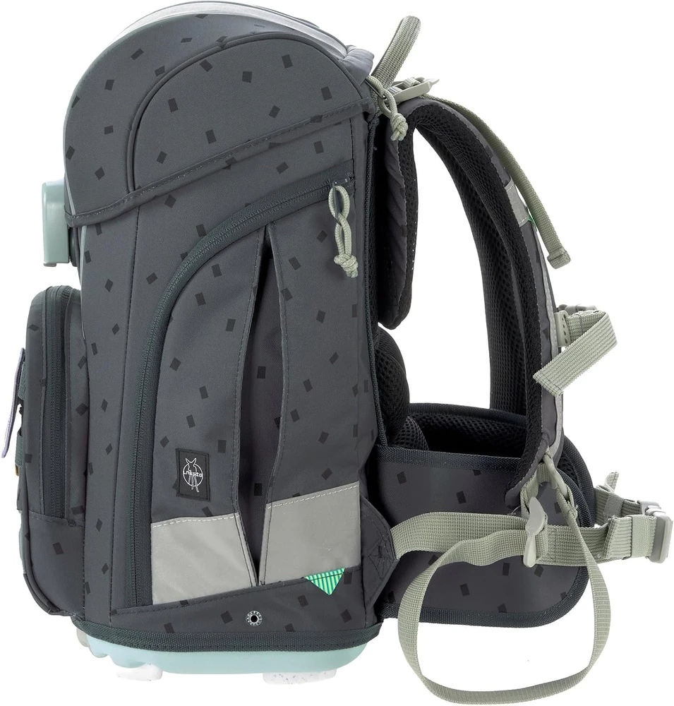 LÄSSIG mokyklinės kuprinės rinkinys Boxy Unique 21 l, antracitinės spalvos, 1205015267