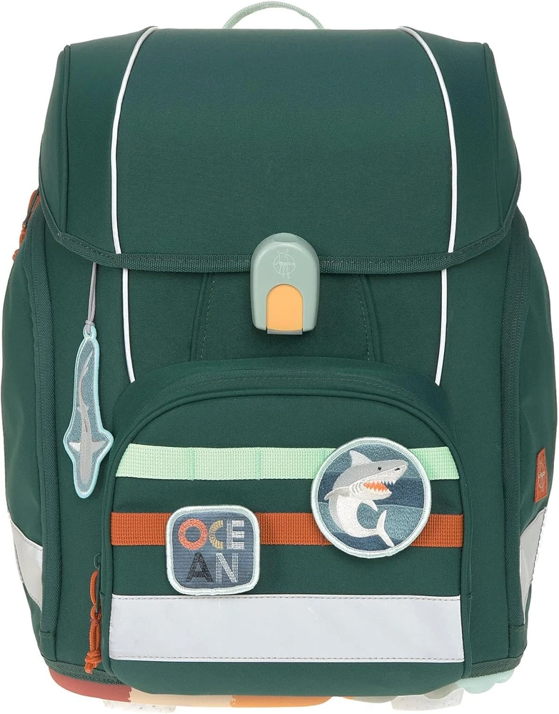 Lässig mokyklinių kuprinių rinkinys Boxy Unique Dark Žalias Ocean Edition, 21 l, 7 dalių