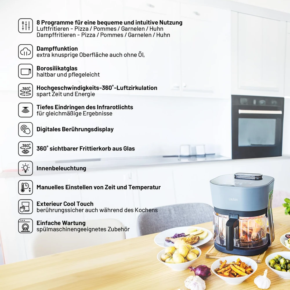Lauben Glass&SteamAir® gruzdintuvė 4500BG