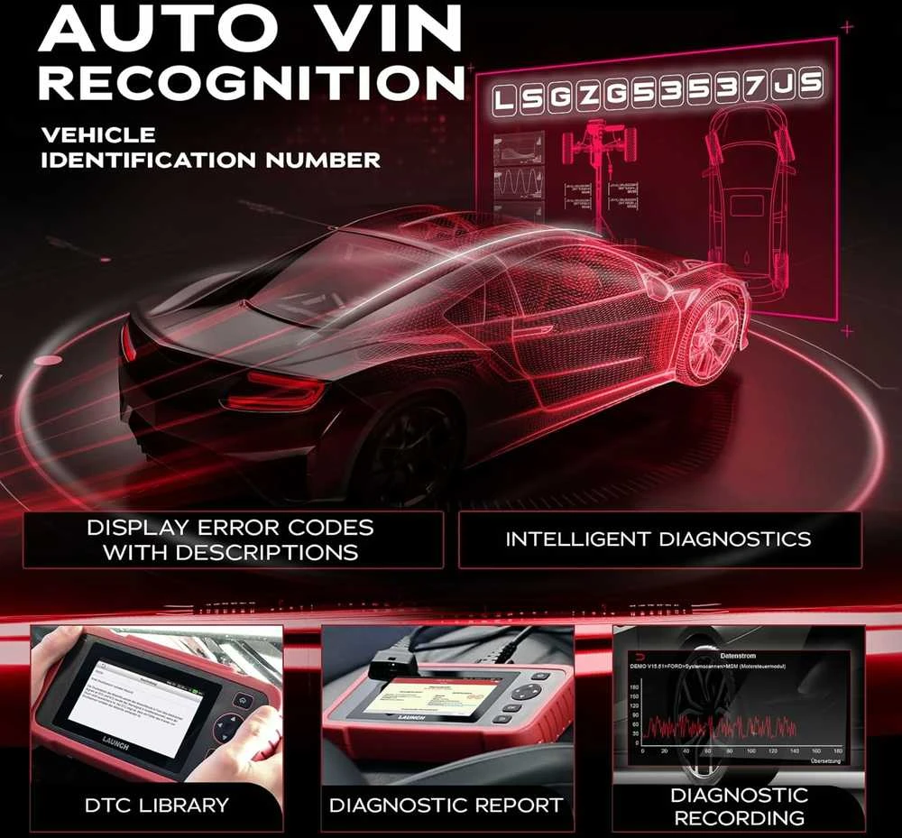 LAUNCH 129 EVO+ OBD2 automobilių diagnostikos skaitytuvas