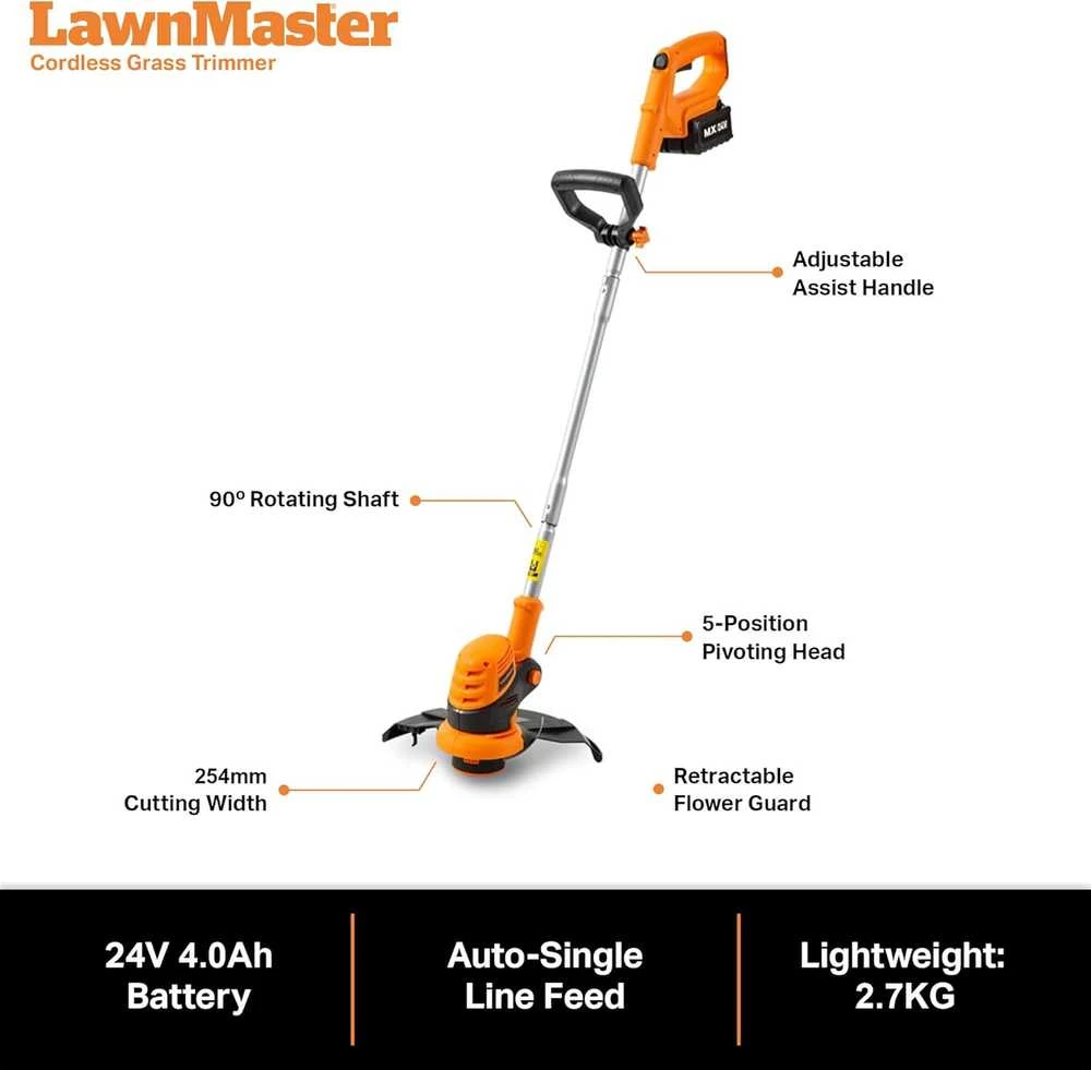 Lawnmaster robotas vejapjovė 24 V, akumuliatorinė, 10 colių pjovimo pločio, VBRM16 Combo Kit