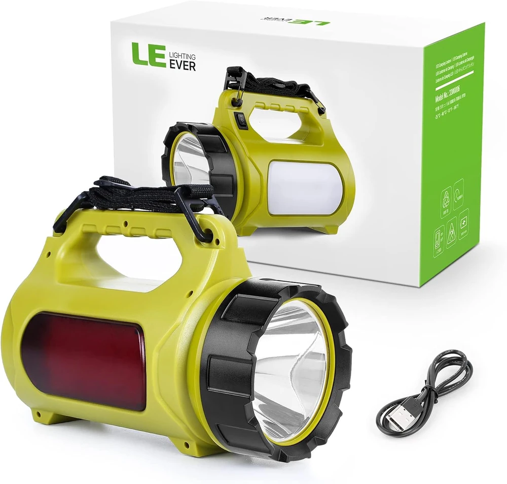 LE kempingo LED žibintas su 1000 lm galingumu, 5 režimai, 3600 mAh išorinė baterija, IPX4 atsparumas