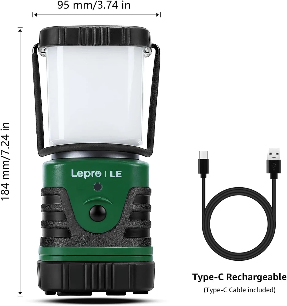 LE kempingo lempa 1000 lm LED, įkraunama, 10 W, kelių režimų, IP44, 3300008