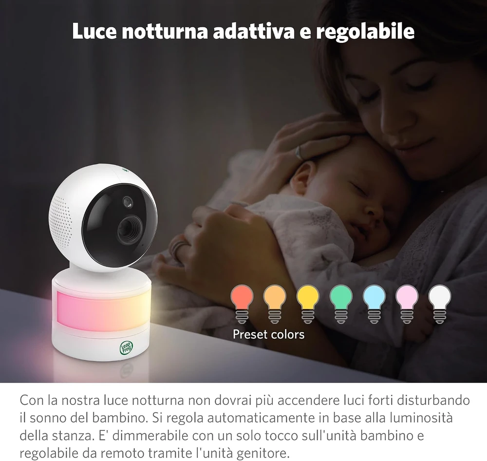 LeapFrog elektroninė auklė su 2,8 col. IPS ekranu, pasukama kamera ir naktiniu matymu LF2513
