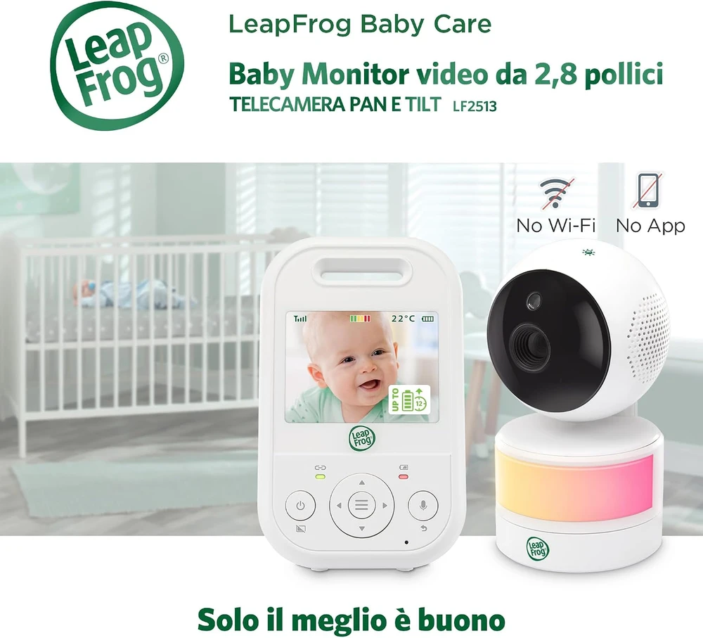 LeapFrog elektroninė auklė su 2,8 col. IPS ekranu, pasukama kamera ir naktiniu matymu LF2513