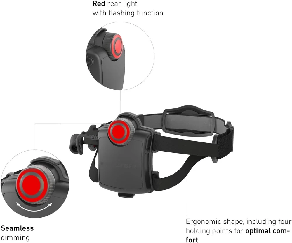 LED Lenser Ledlenser LED galvos žibintas 300 lm, 160 m, įkraunamas, H7R.2 7298