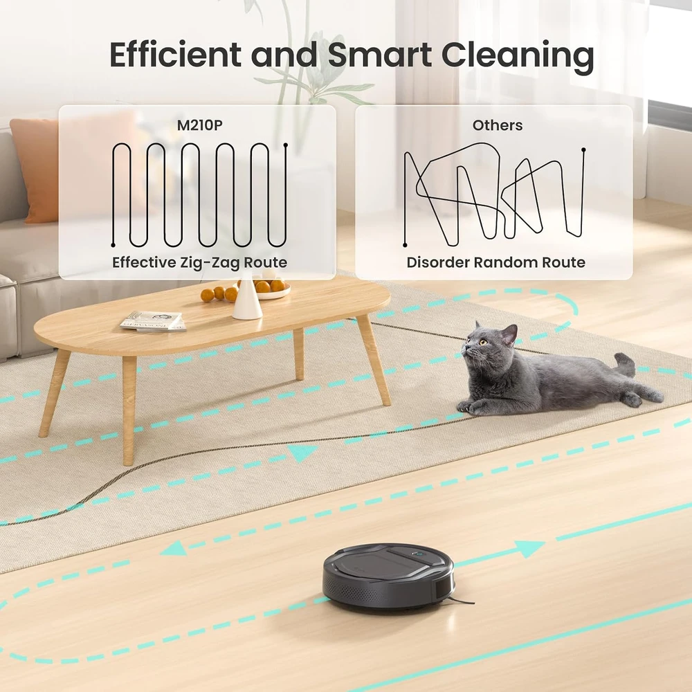 Lefant robotas dulkių siurblys su Wi-Fi, 2 200 Pa siurbimu ir 120 min. veikimu M210P
