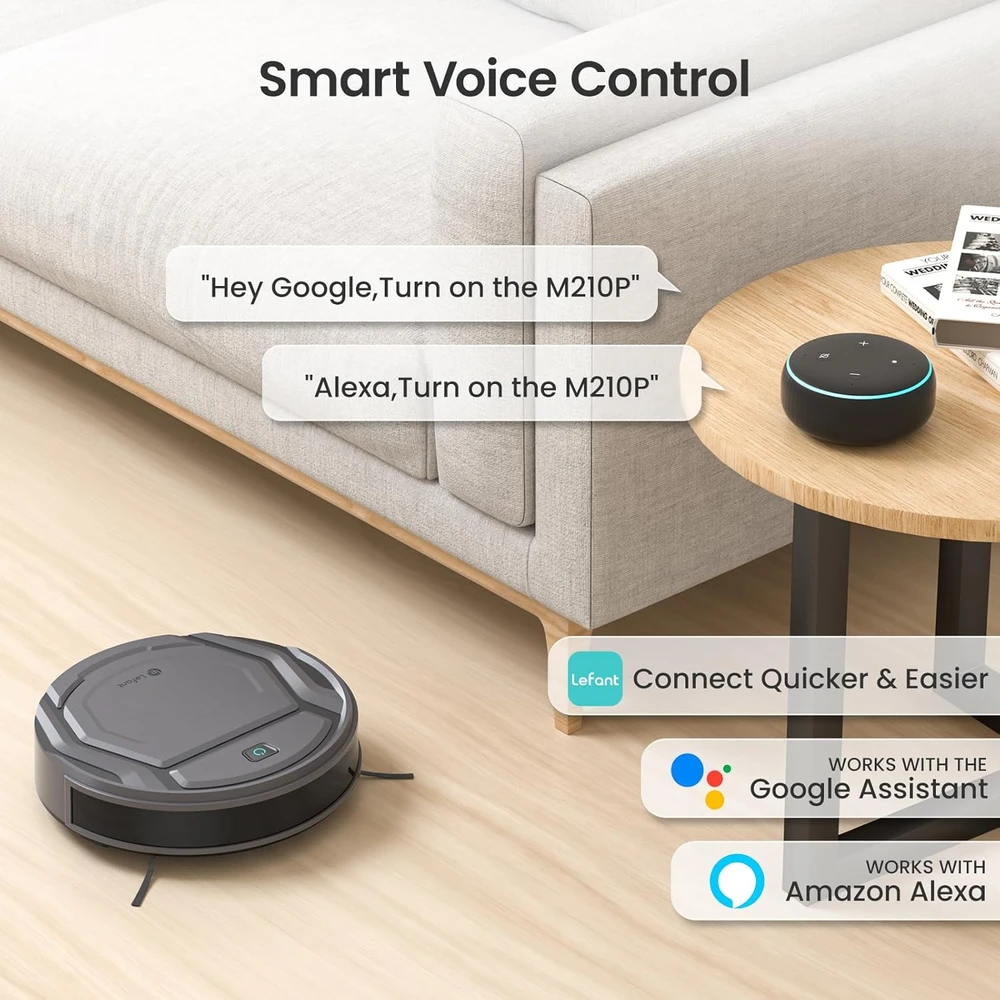 Lefant robotas dulkių siurblys su Wi-Fi, 2 200 Pa siurbimu ir 120 min. veikimu M210P