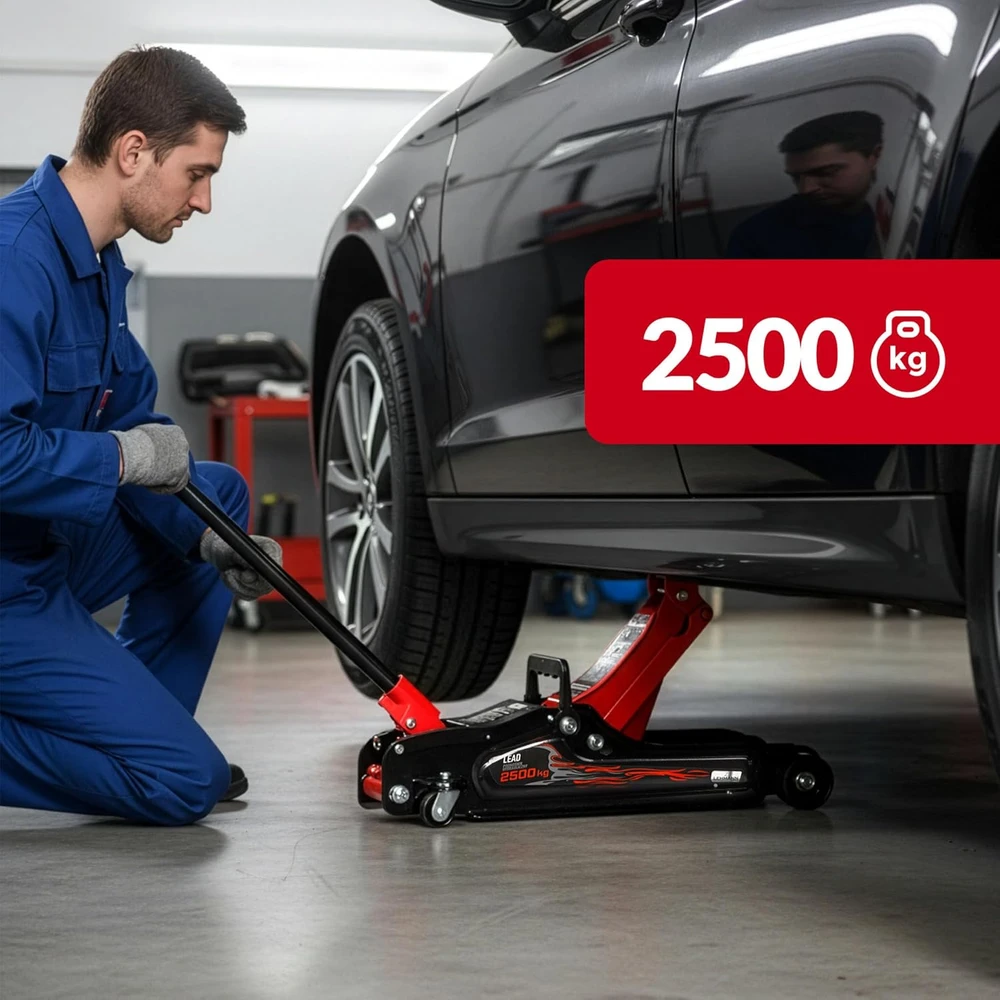 LEHMANN automobilinis hidraulinis domkratas 2,5T, kėlimo aukštis 85–360 mm, LAUHJ-2536A