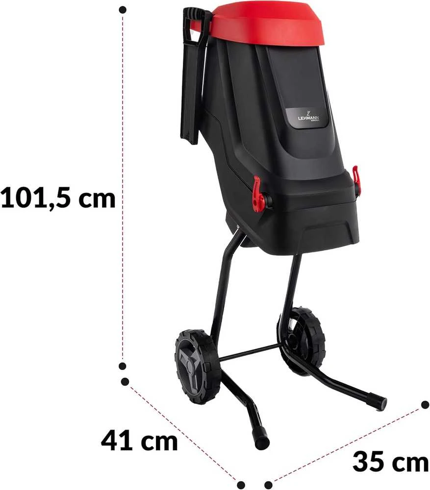 LEHMANN elektrinis sodo smulkintuvas 2600 W, SK5 plieno peilis, 45 l talpos konteineris, LGAGS-2645