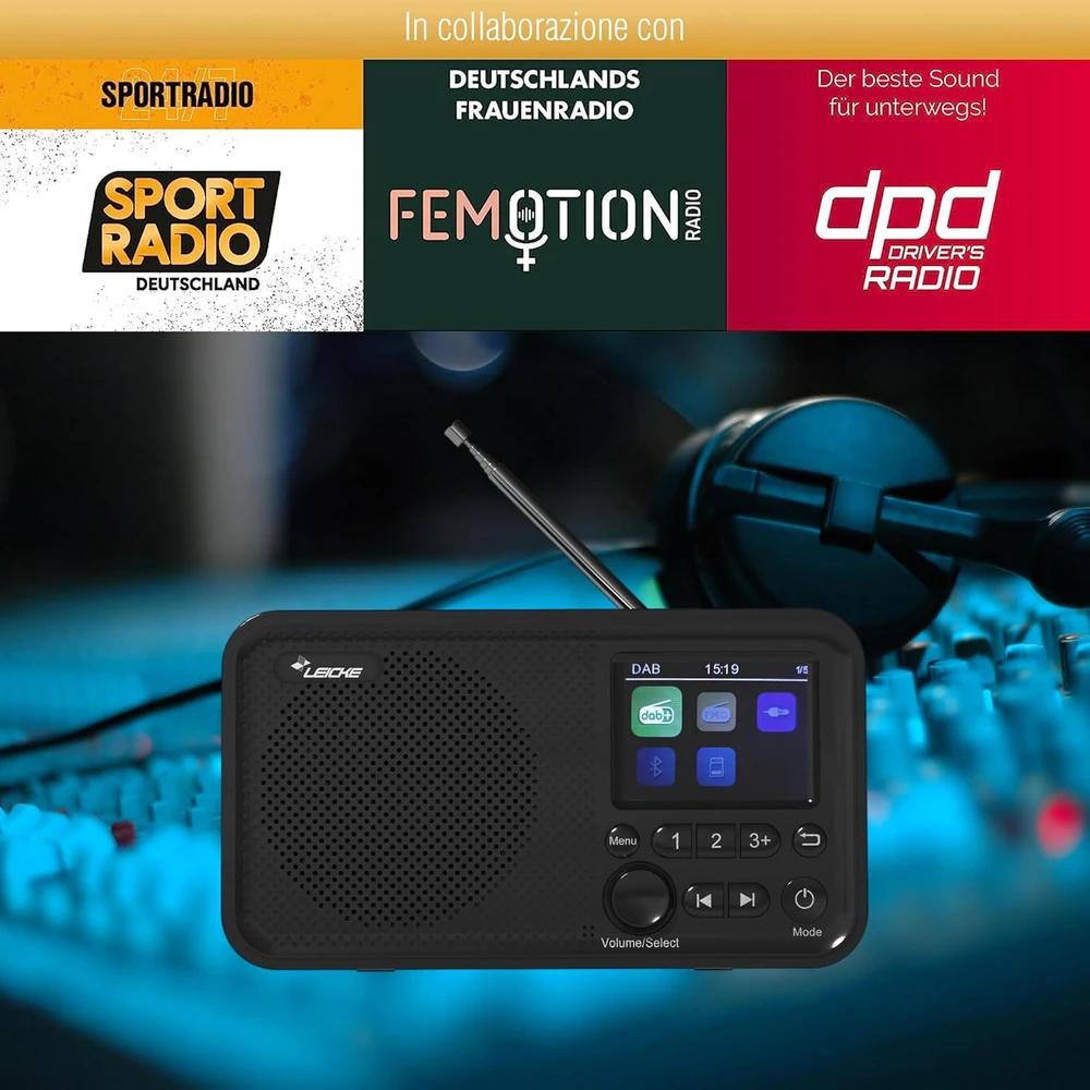 LEICKE nešiojamasis skaitmeninis radijas DAB+/FM, 2,4 col., EP19013