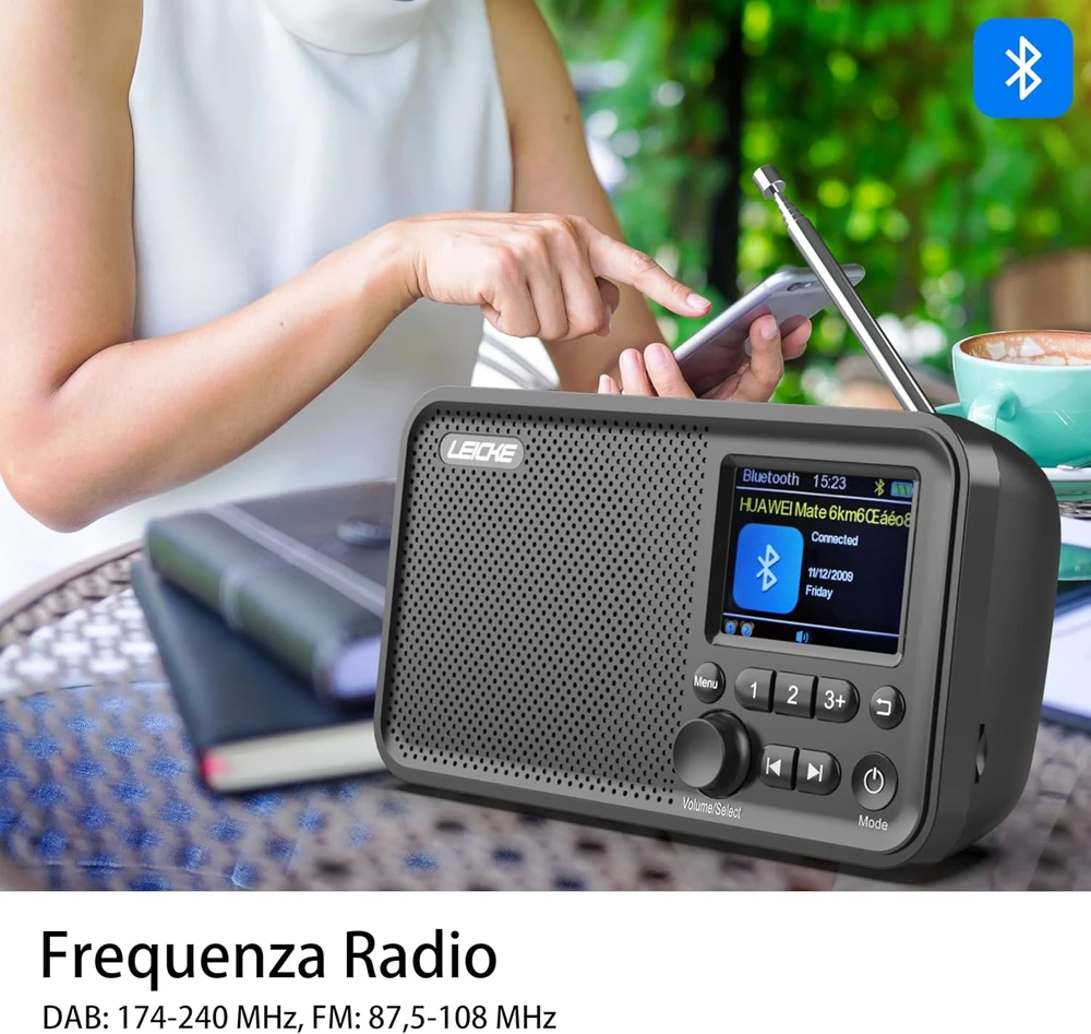 LEICKE nešiojamasis skaitmeninis radijas DAB+/FM, 2,4 col., EP19013