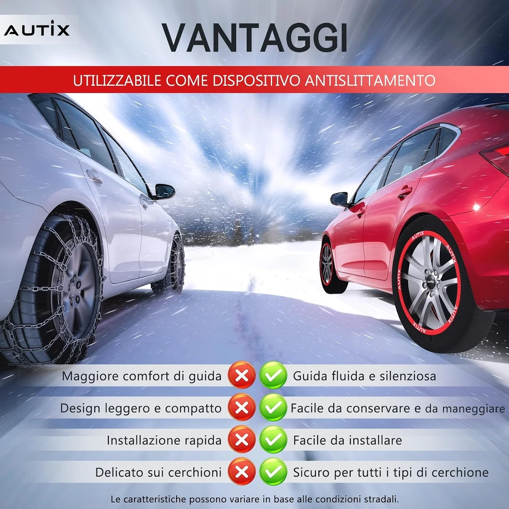 LEIVESTE automobilių sniego kojinės XL su plieninėmis grandinėmis, 2 vnt., CZ01