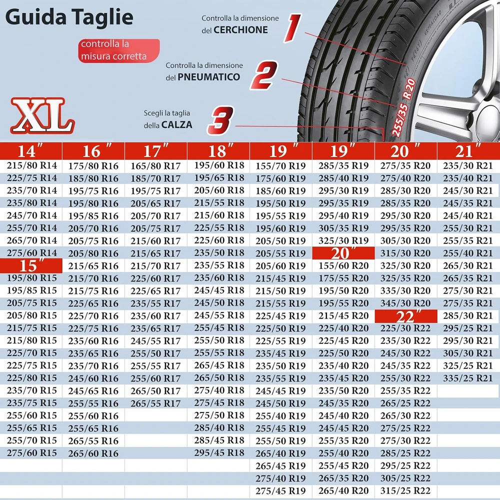 LEIVESTE automobilių sniego kojinės XL su plieninėmis grandinėmis, 2 vnt., CZ01