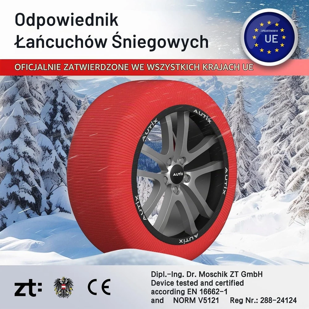 LEIVESTE tekstilinės sniego kojinės automobiliui XL, 2 vnt., poliesterinės cz001
