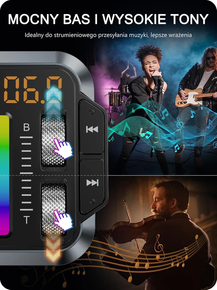LENCENT automobilinis Bluetooth 5.3 FM siųstuvas su PD 20 W ir QC 18 W įkrovimu