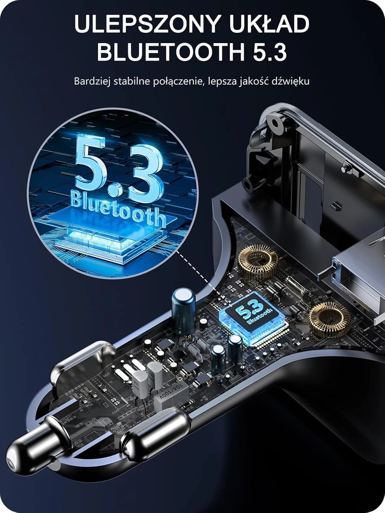 LENCENT automobilinis Bluetooth 5.3 FM siųstuvas su PD 20 W ir QC 18 W įkrovimu