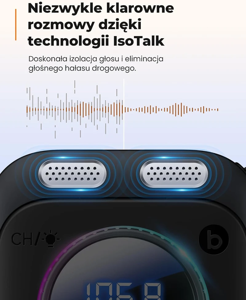 LENCENT automobilinis FM siųstuvas Bluetooth 5.4, 72 W USB-C, Y-C02