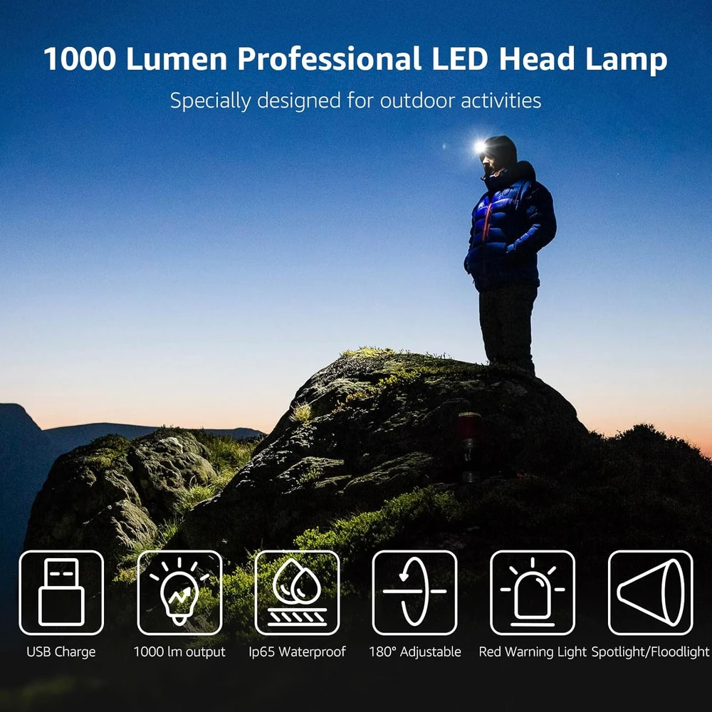 Lepro LED prožektorius ant kaktos, 1000 lm, 2200 mAh baterija, IP65, USB įkrovimas, PR320018