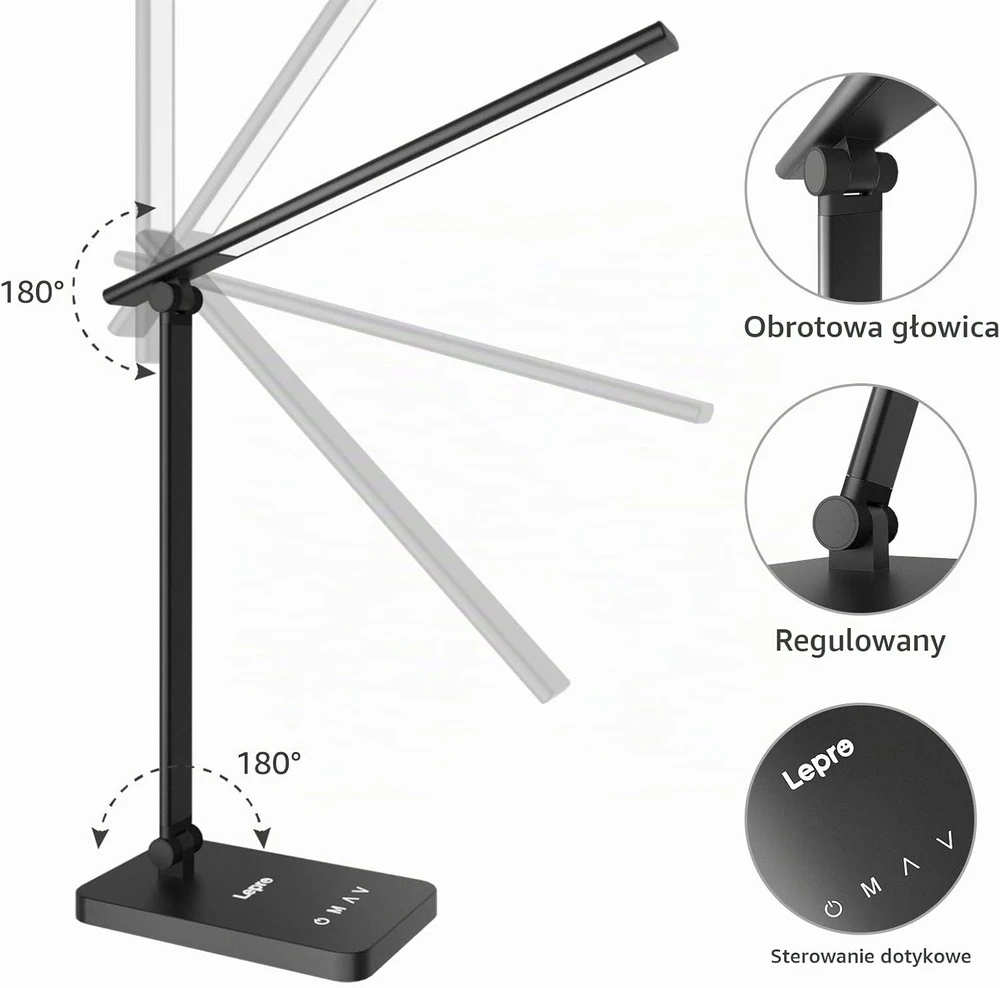 Lepro LED stalinė lempa 450 lm, 3000–6500 K, 9.2 W, PR310002-DWW-EU