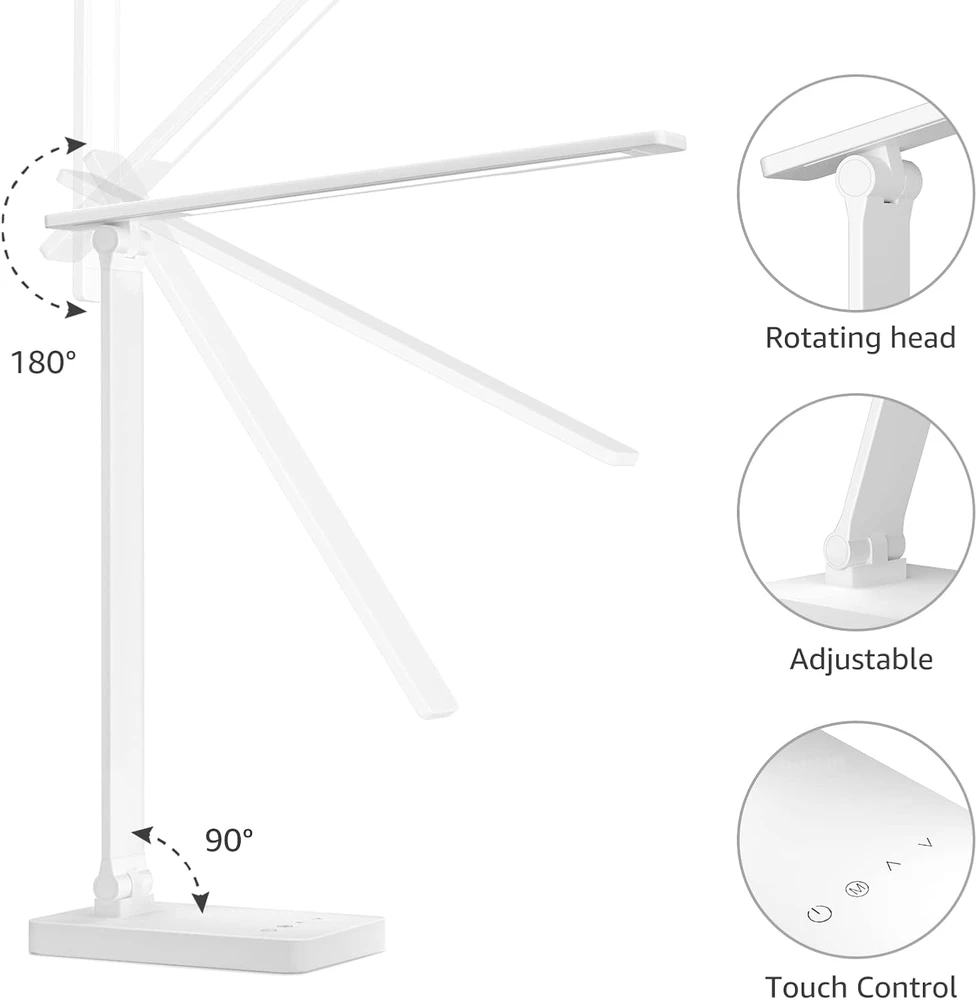 Lepro LED stalinė lempa 550 lm, 9.2 W, 3000–6500 K, su jutikliniu valdymu, balta