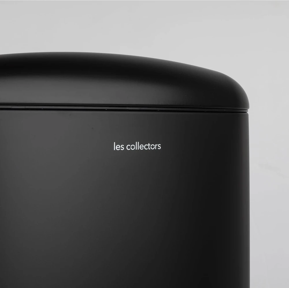 Les Collectors metalinis šiukšlių kibiras su dangčiu, 30 l, juodas, nerūdijantis plienas