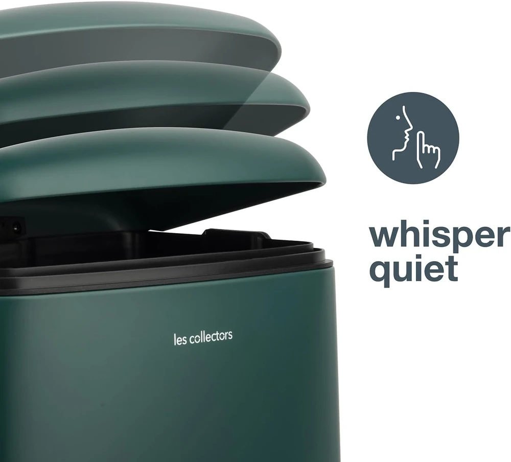 Les Collectors nerūdijančio plieno virtuvinė šiukšlių dėžė, 30 l, stačiakampė, pedalinė, žalia
