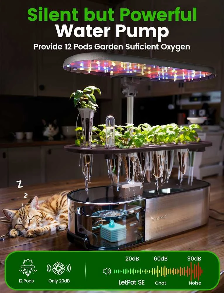 LETPOT IGS-37Pro hidroponinis žolelių auginimo rinkinys su WiFi, LED 24 W, 5.5 l bakas