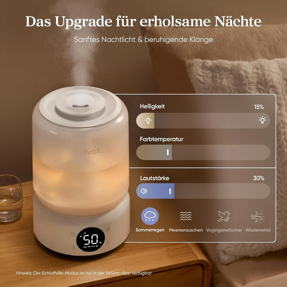 Levoit ultragarsinis oro drėkintuvas, 4,2 l, 25 W, 26 dB, LUH-N451S-WEU