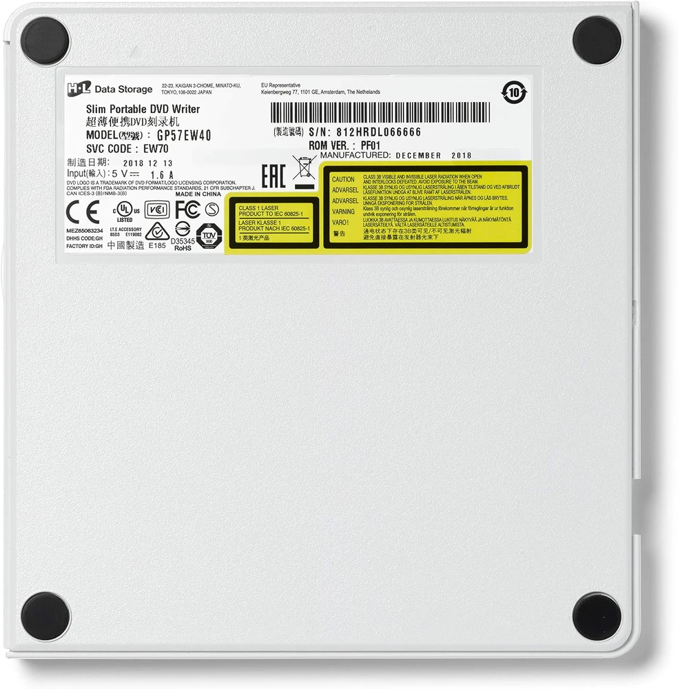 LG H.L duomenų saugykla | Itin plonas nešiojamasis DVD rašiklis | GP57EW40 | Sąsaja USB 2.0 | DVD±R/RW | CD skaitymo greitis 24 x | CD įrašymo greitis 24 x | Baltas | Stalinis kompiuteris / Nešiojamasis kompiuteris