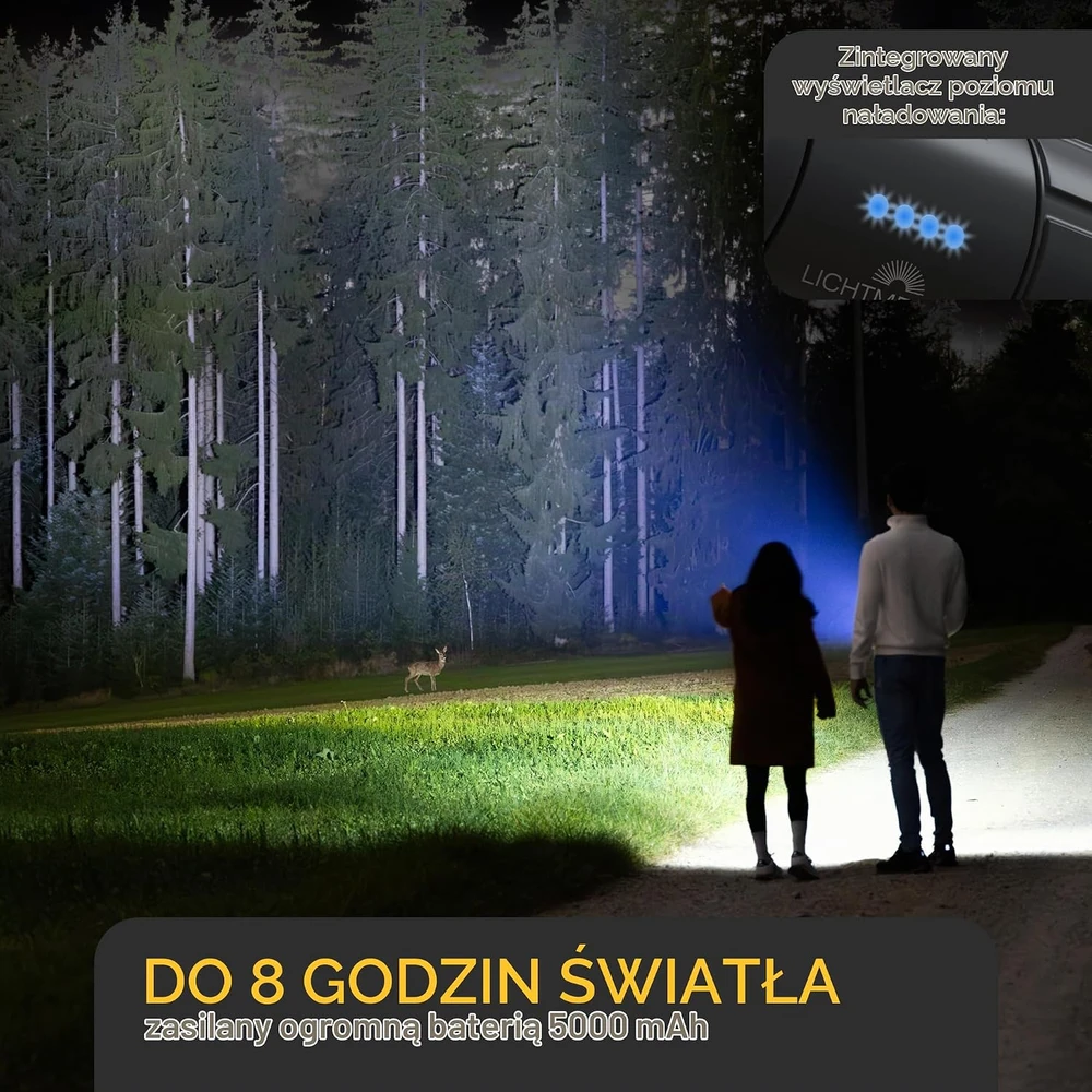 LICHTMEISTER įkraunamas LED žibintuvėlis 2000 lm, 5000 mAh, IP44 LM_T2000