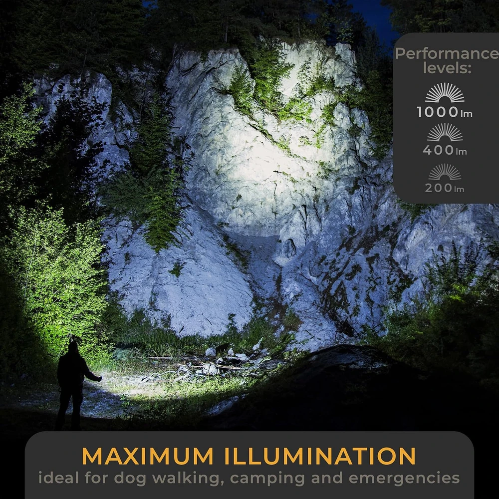LICHTMEISTER įkraunamas LED žibintuvėlis 1000 lm, 4000 mAh, IP44, LM_T1000