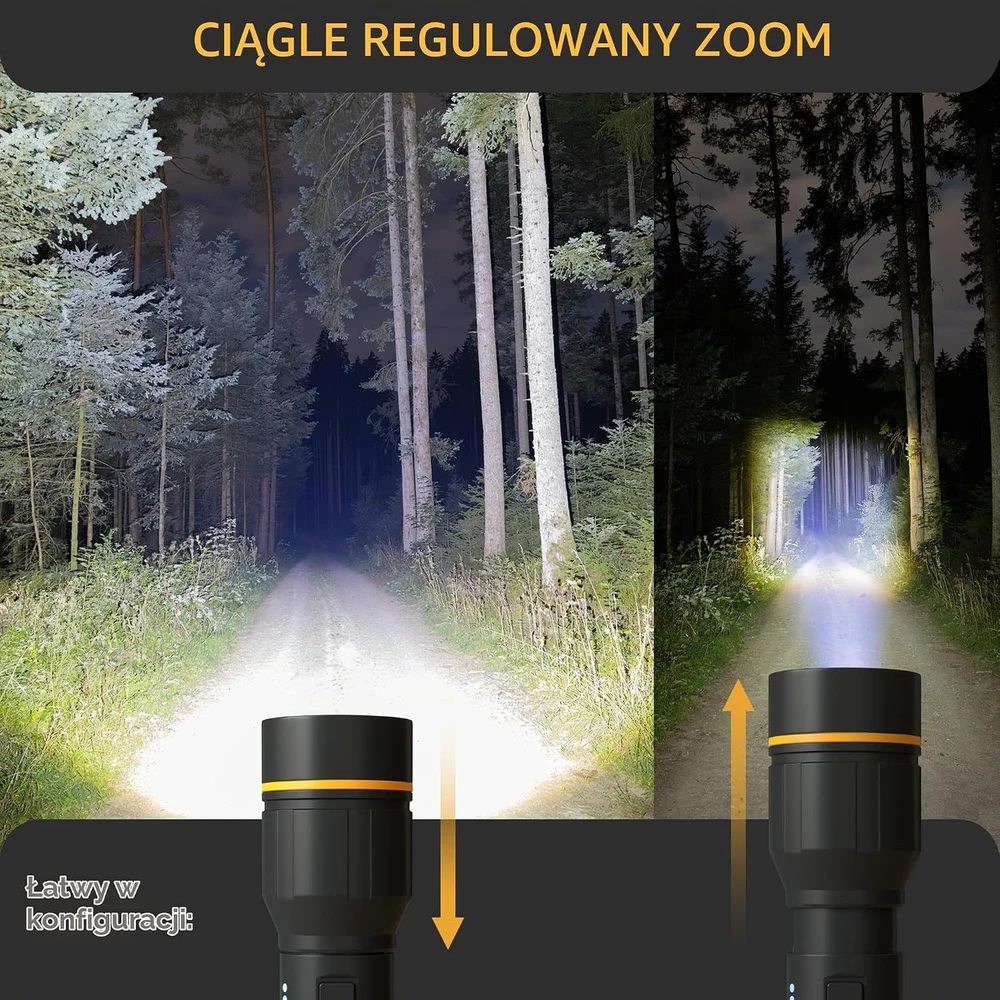 LICHTMEISTER įkraunamas LED žibintuvėlis 1000 lm, 4000 mAh, IP44, LM_T1000