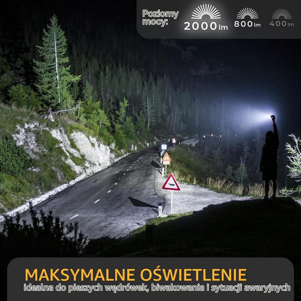 LICHTMEISTER įkraunamas LED žibintuvėlis 2000 lm, 5000 mAh, IP44 LM_T2000