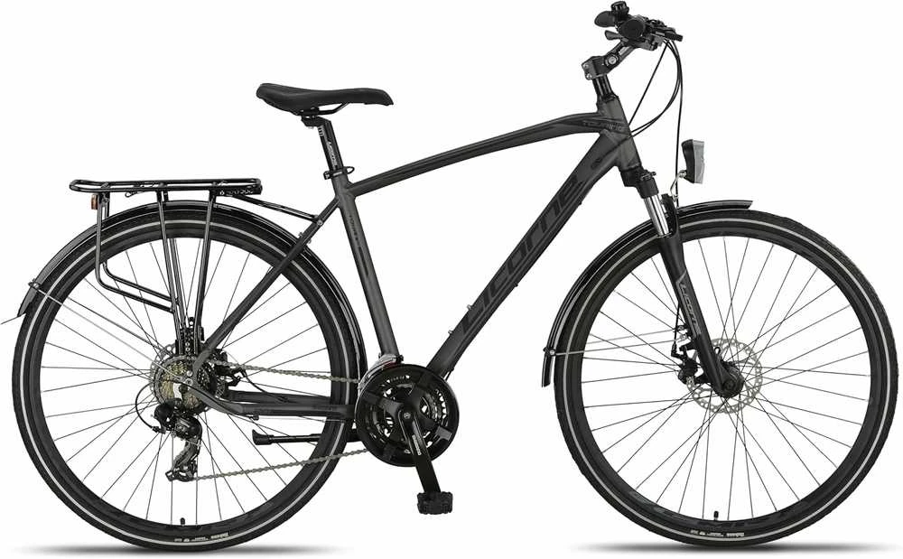 Licorne Bike aukštos klasės 28 colių trekingo dviratis, aliumininiai diskiniai stabdžiai, 21 pavarų sistema