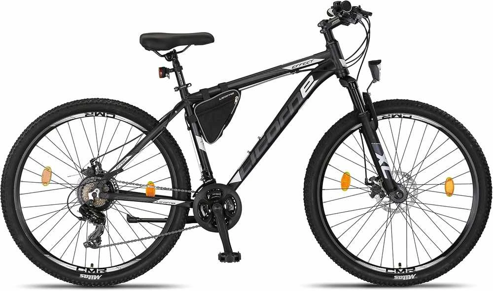 Licorne Bike kalnų dviratis, 27,5 colių ratai, aliuminio rėmas, 21 pavarų sistema, diskiniai stabdžiai, juodos ir baltos spalvos, M 01 LCR 29760 18 001