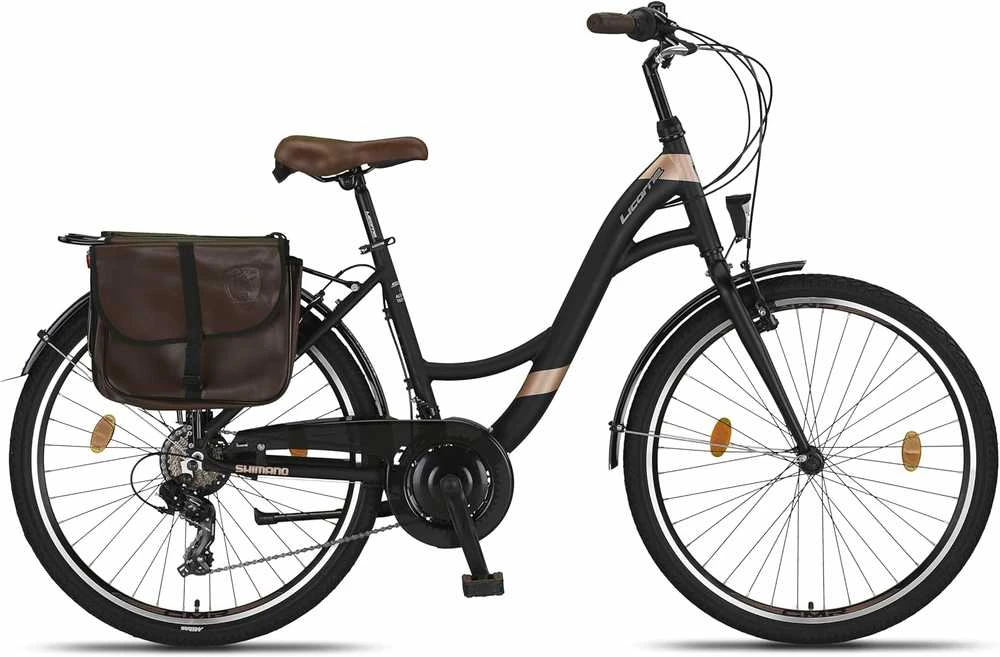 Licorne Bike miesto dviratis su aliuminio rėmu, 26 colių ratais, 21 pavara, Stella Plus