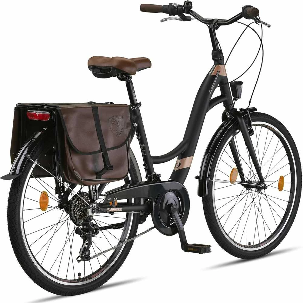 Licorne Bike miesto dviratis su aliuminio rėmu, 26 colių ratais, 21 pavara, Stella Plus