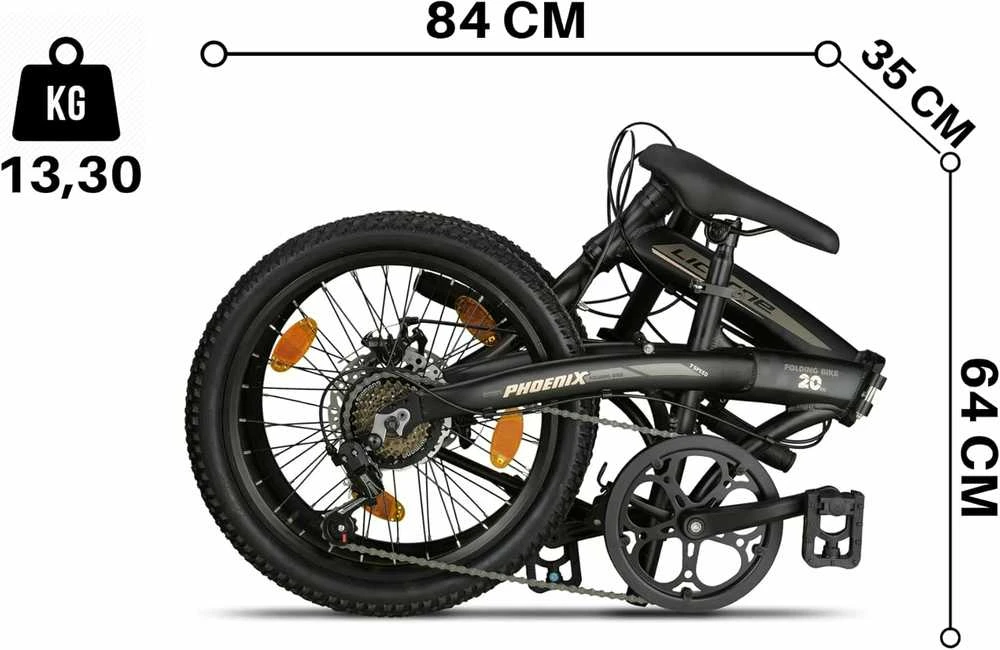 Licorne Bike sulankstomas dviratis, 20" ratai, aliuminis, 7 pavaros, diskiniai stabdžiai, Phoenix Cross 2d