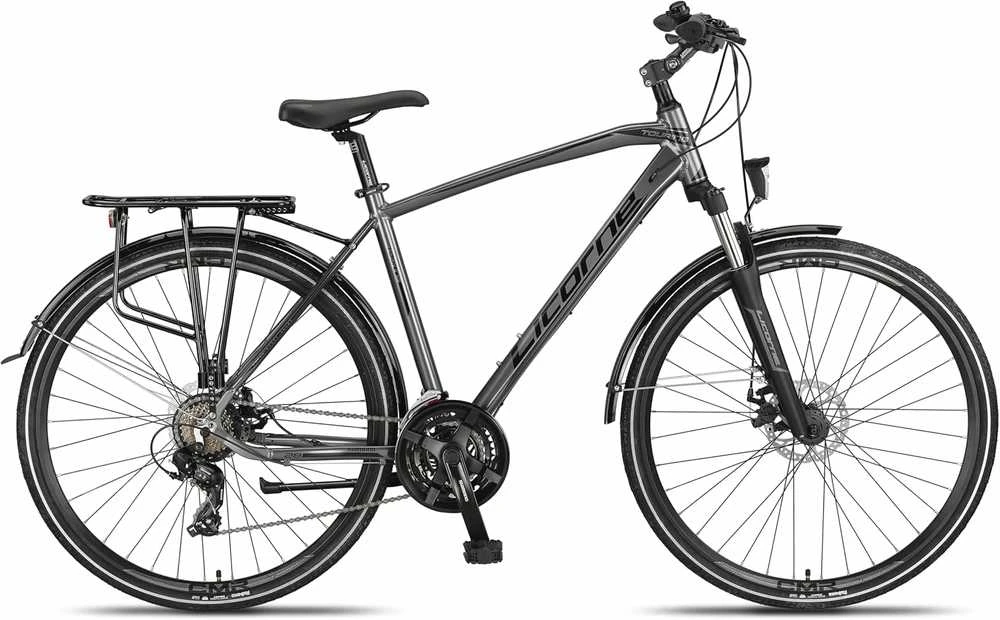 Licorne Bike trekkinginis dviratis, 28 colių ratai, aliuminio rėmas, 21 pavaros, diskiniai stabdžiai