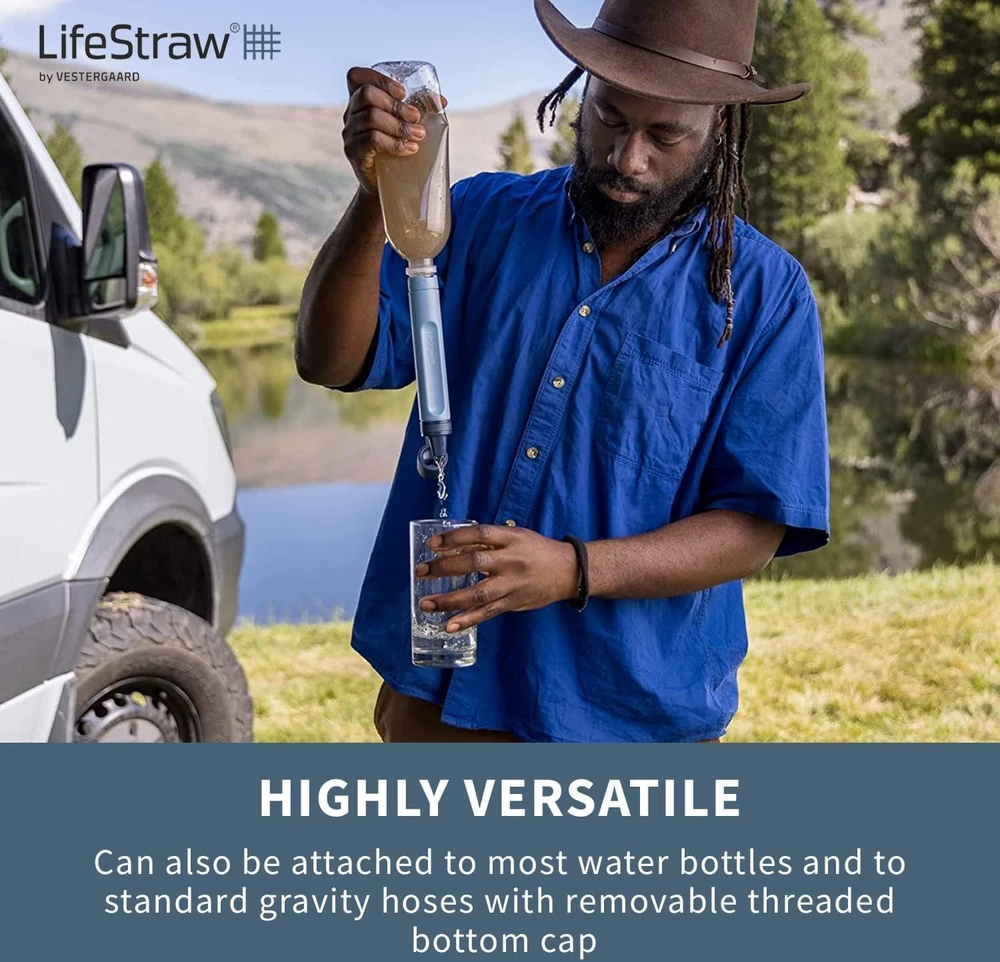 Gertuvė Lifestraw Personal vandens filtras šiaudų kalnas mėlynas