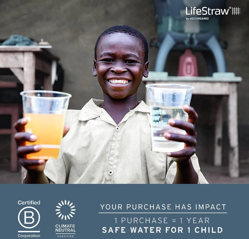 Gertuvė Lifestraw Personal vandens filtras šiaudų kalnas mėlynas