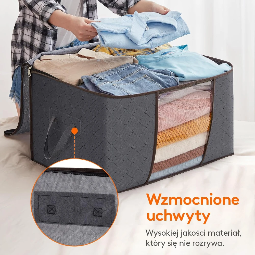 Lifewit drabužių laikymo dėžės su skaidriu langeliu, 75 l, 4 vnt., 23093