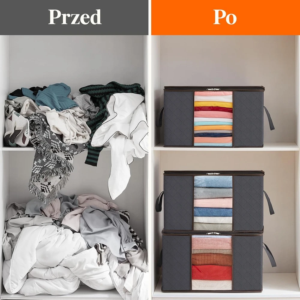 Lifewit drabužių laikymo dėžės su skaidriu langeliu, 75 l, 4 vnt., 23093
