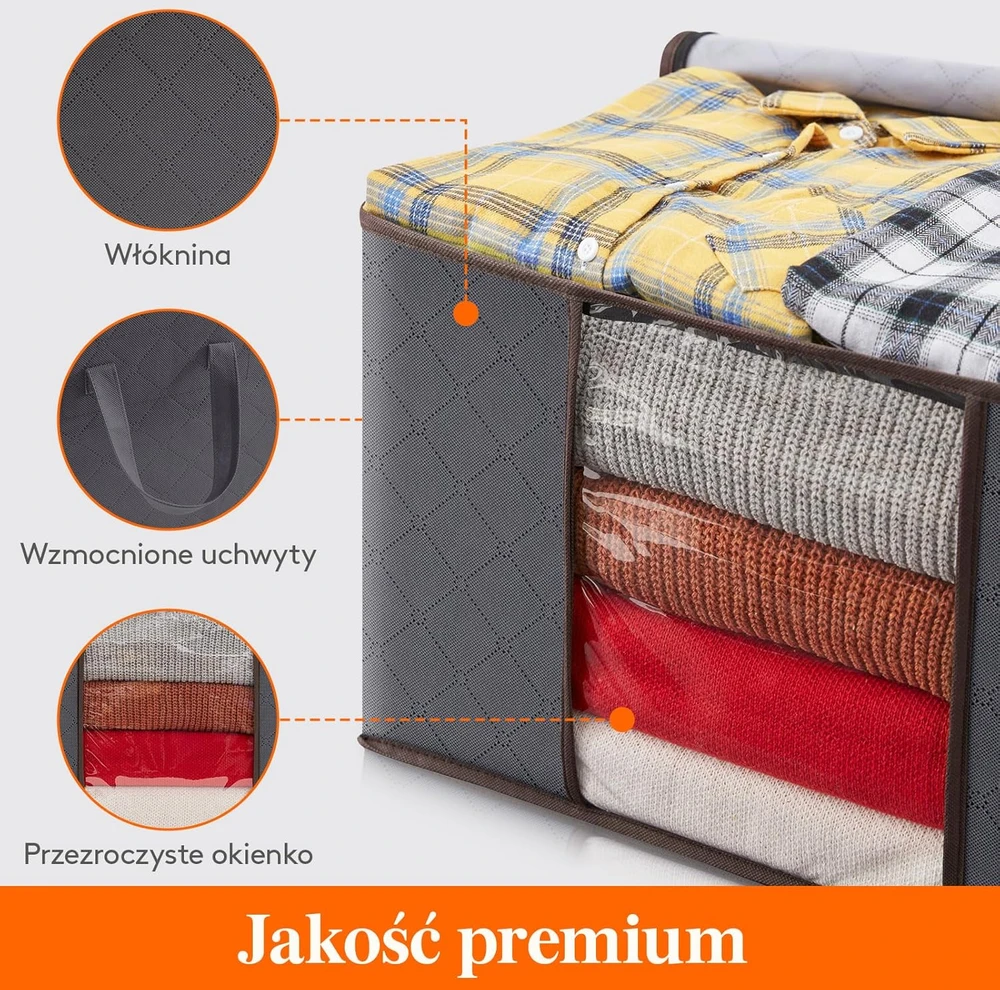 Lifewit drabužių laikymo krepšiai 60 l, 6 vnt., 55 × 35 × 31,5 cm, 22117
